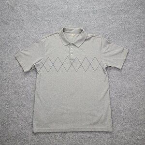 David Taylor Polo Shirt Mens Large Gray Short‎ Sleeve Golf Preppy Casual
